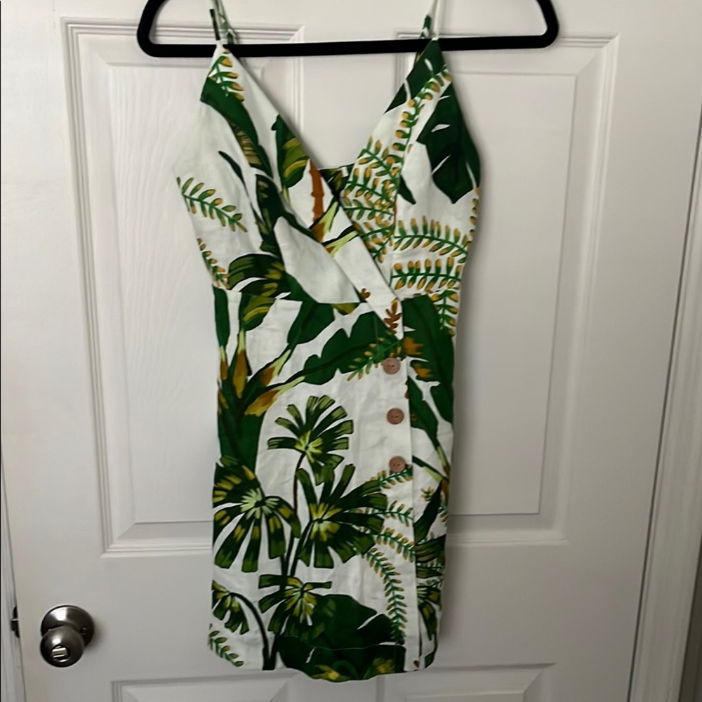 Linen Tropical Green & White Sundress from Farm Rio Size XXS New with Tag